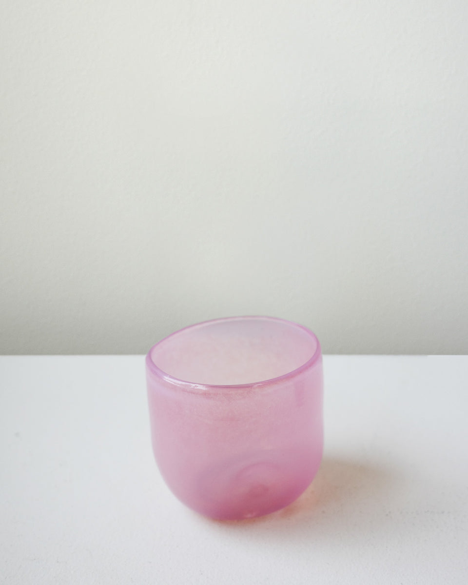Thaw - Set of 2 Recycled Glass Dimple Cup in Pink