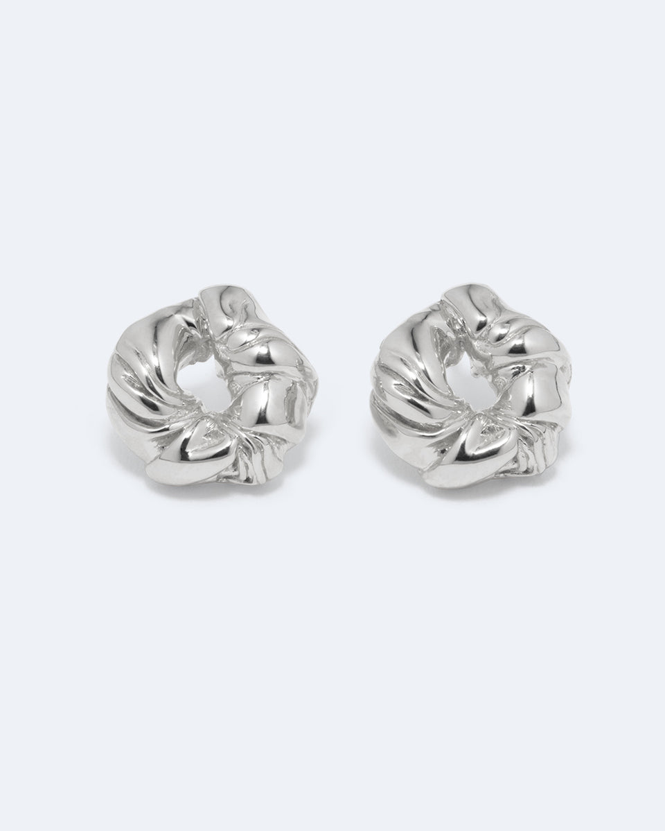 Les choses reprennent leur place quand elles s'effondrent - Boucles d'oreilles en argent recyclé