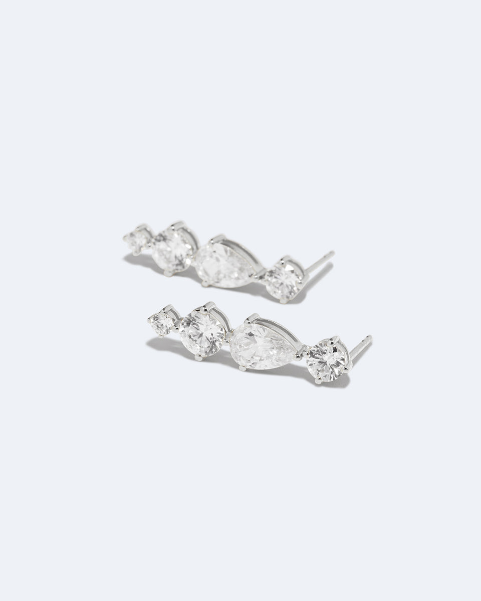 The Delusional "Time Vacuum" - Zirconia and Recycled Silver Earrings