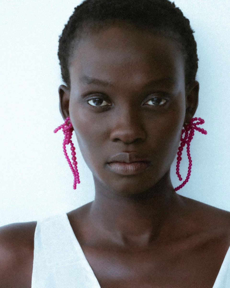 Fils suspendus - Boucles d'oreilles en calcédoine et argent recyclé