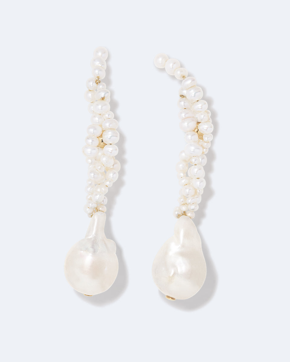 Gotcha - Pearl and Recycled Gold Vermeil Earrings