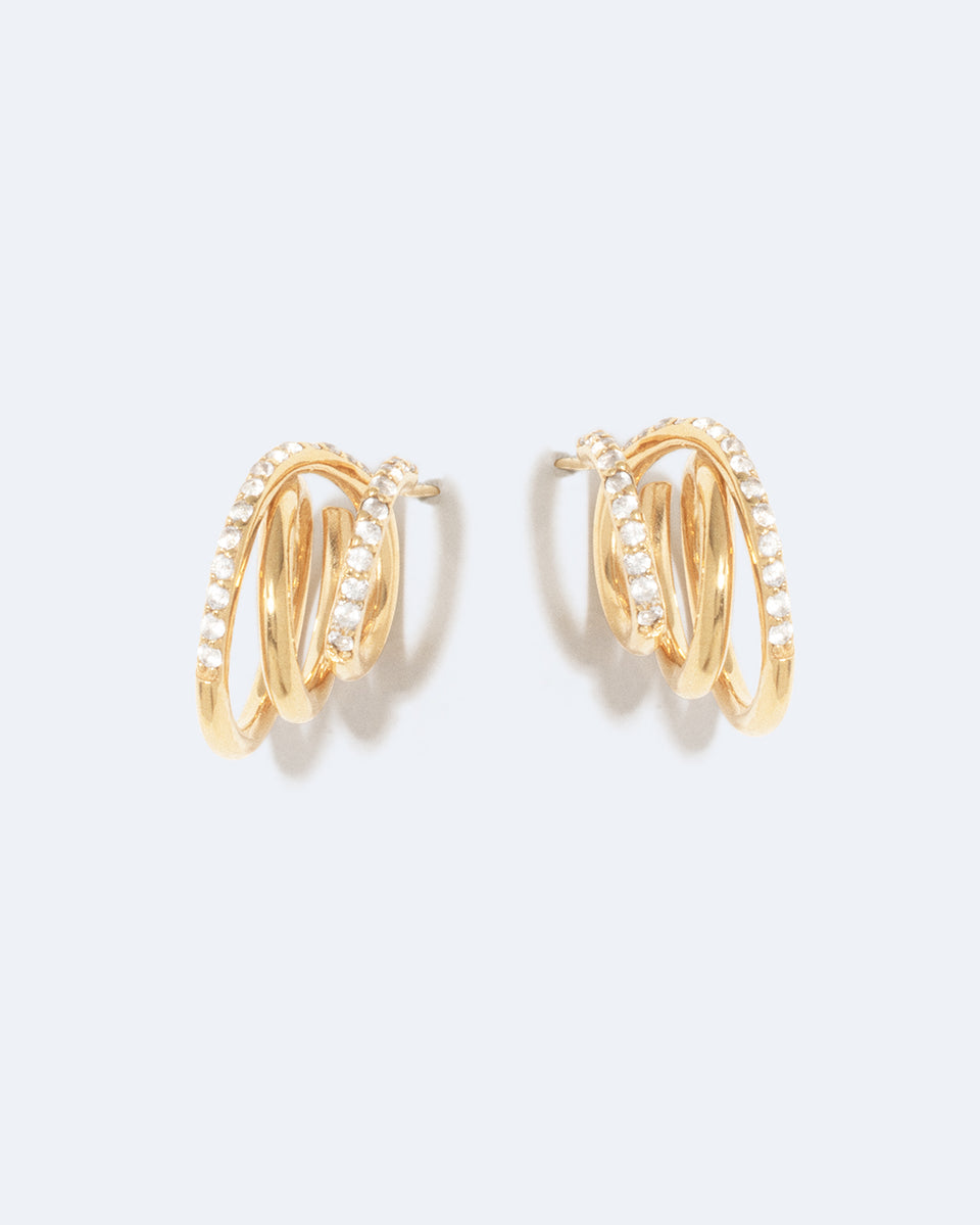 Flow - White Topaz and Recycled Gold Vermeil Earrings