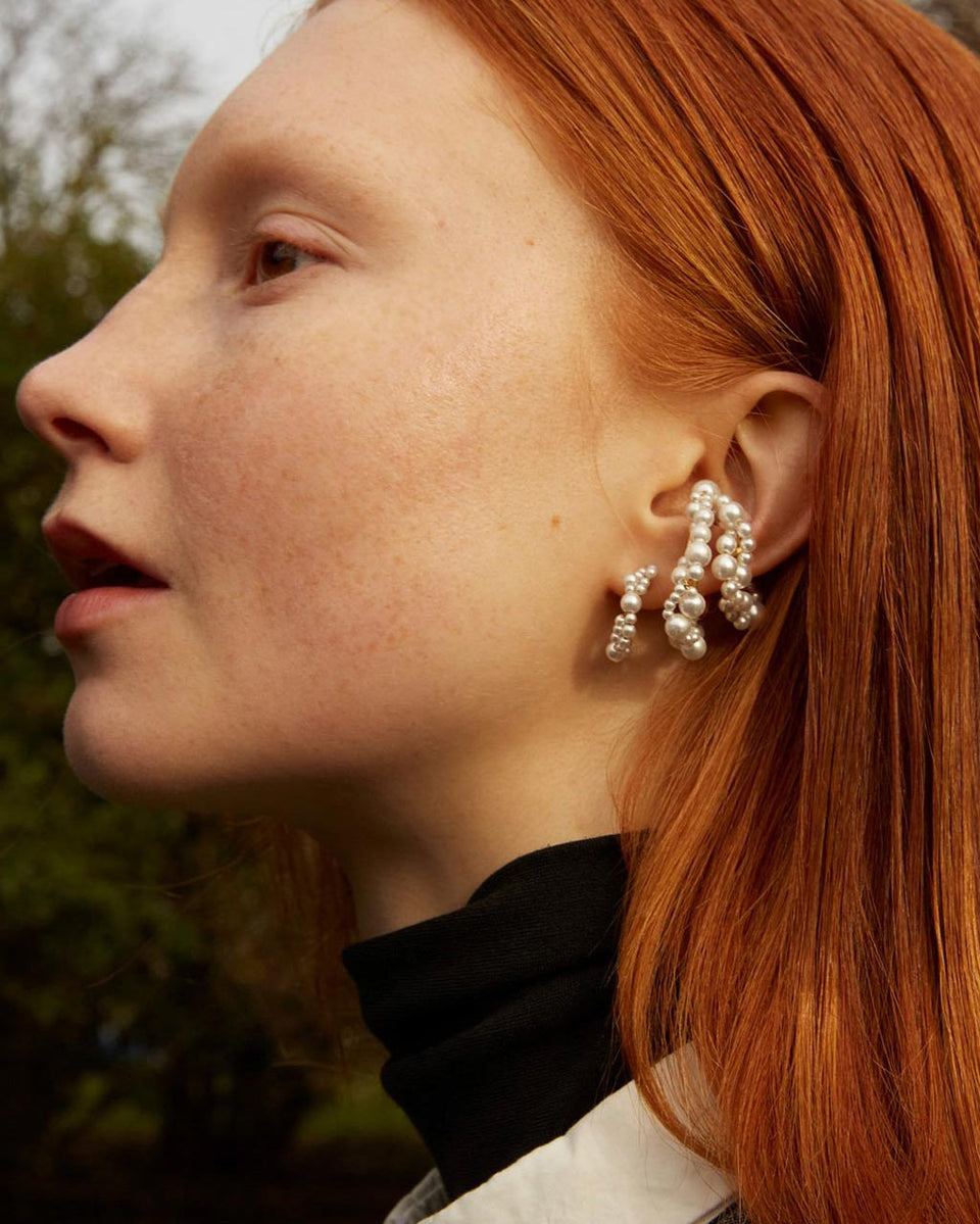 Stratus - Boucles d'oreilles perle et vermeil