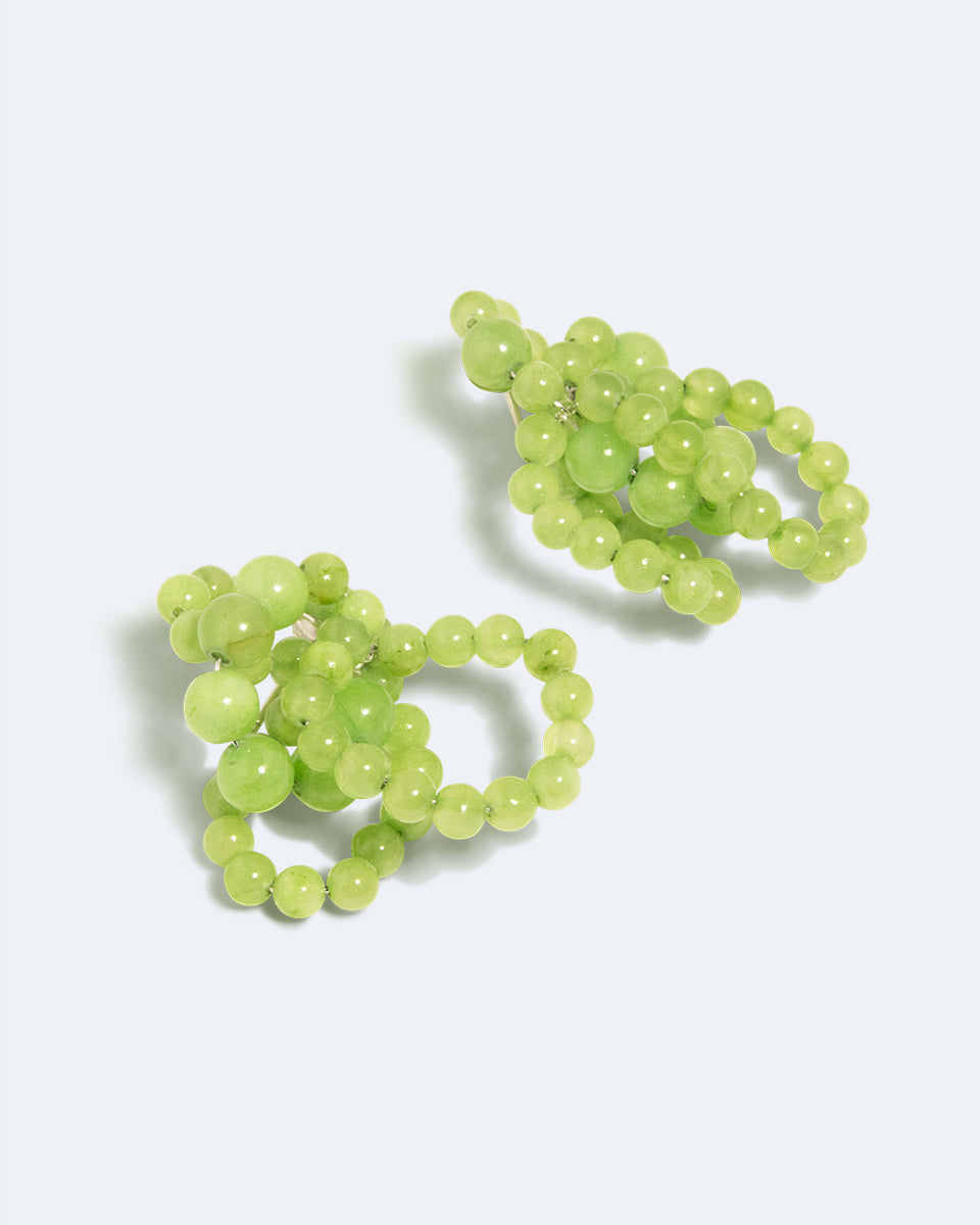Iceberg - Green Calcite and Recycled Silver Earrings
