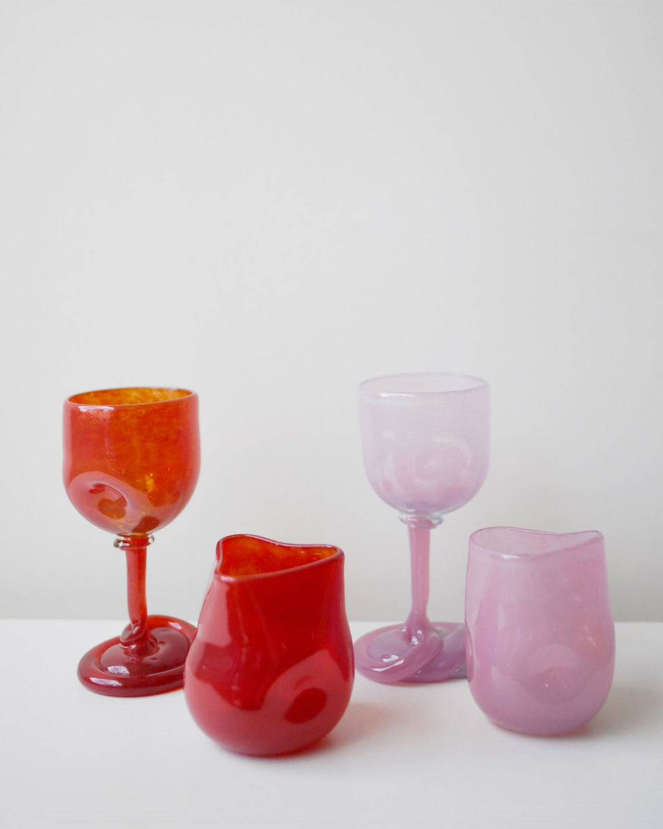 Thaw - Recycled Wine Glass in Red