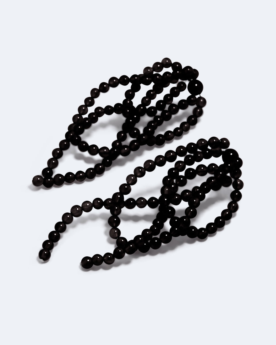 Un nœud inextricable - Boucles d'oreilles en onyx noir et argent recyclé