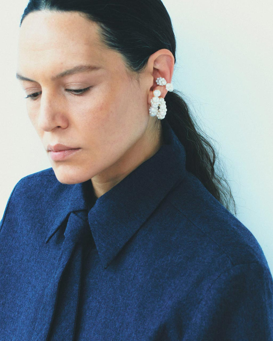 P251 - Grimpants d'oreilles Perle et Vermeil en Or Recyclé