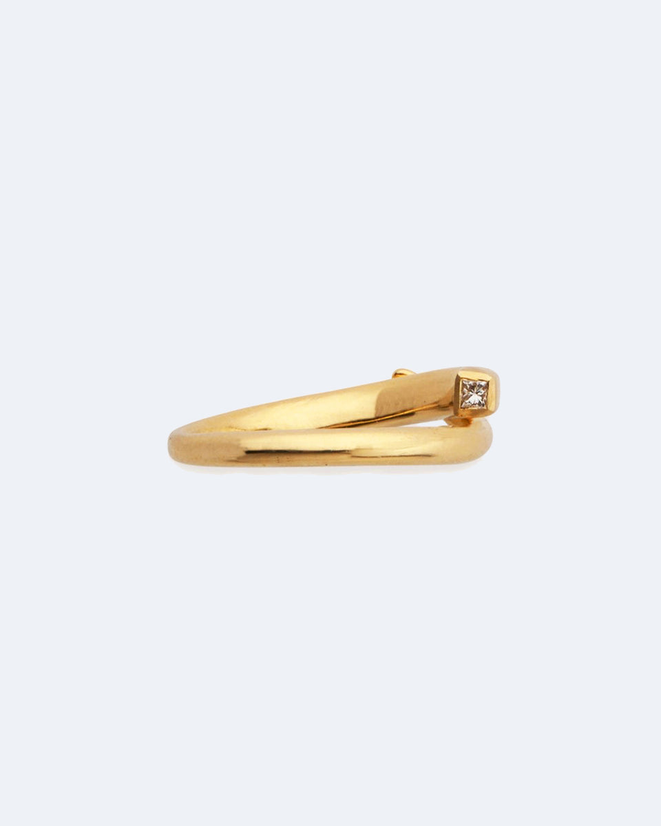 Une Rivière dans les Vallées - Bague en Or Jaune 18 Carats et Diamants
