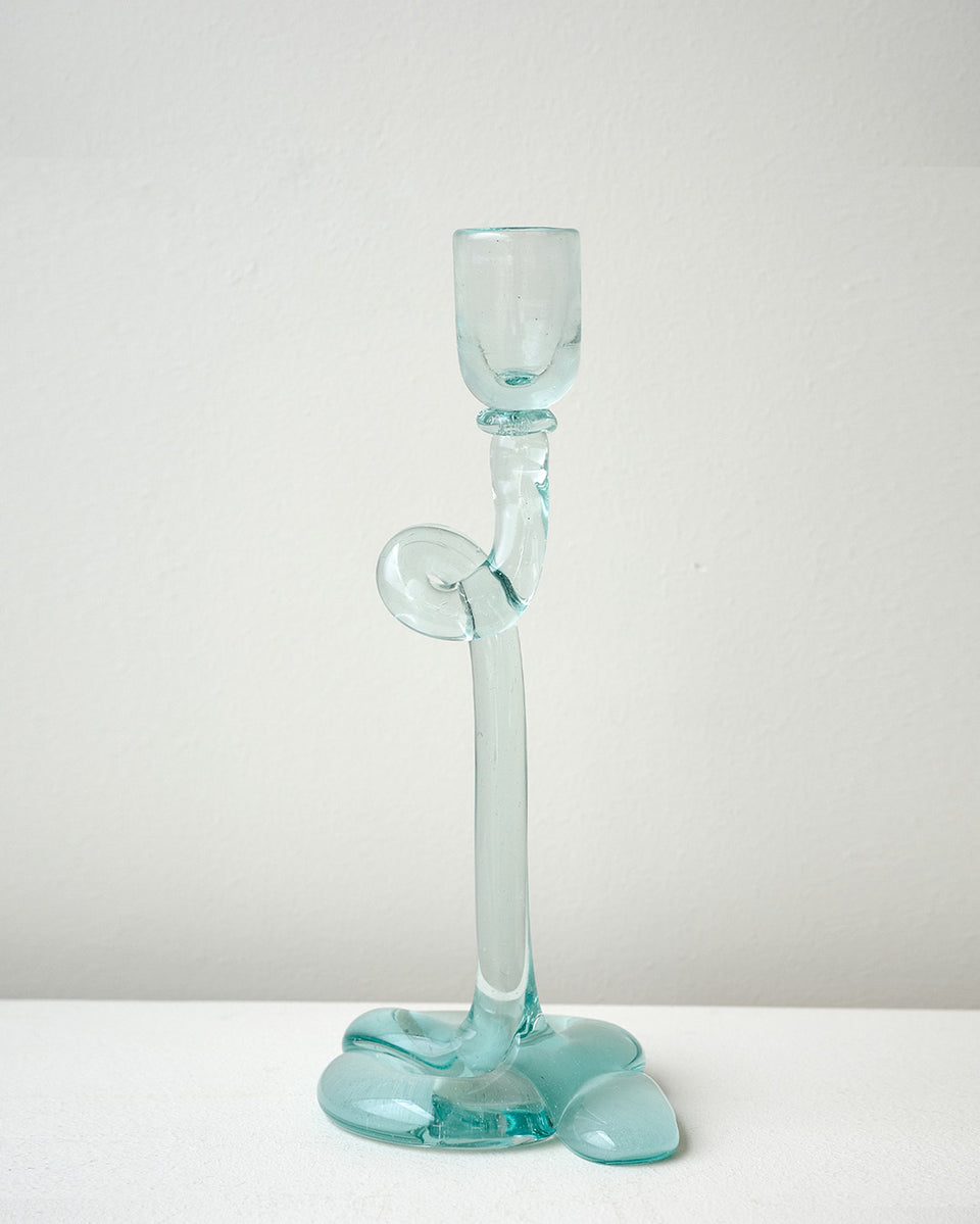 Thaw - Recycled Glass Candlestick in Clear