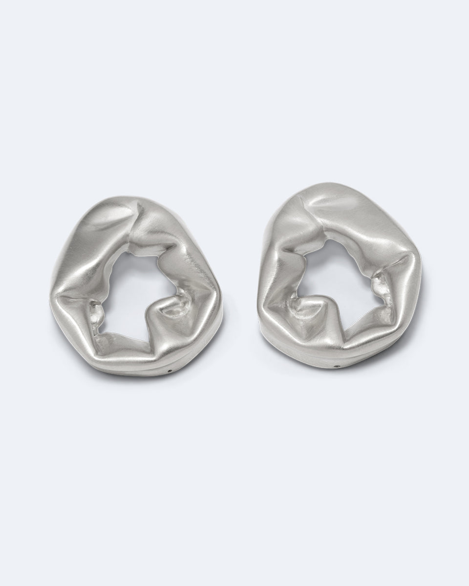 Scrunch - Recycled Silver Earrings