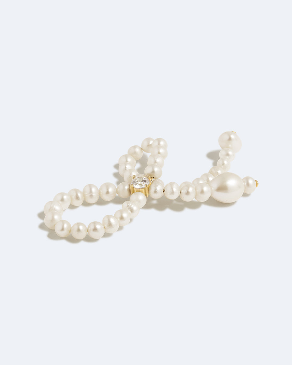 The Tender Grip - Pearl and Zirconia Recycled Gold Vermeil Ring