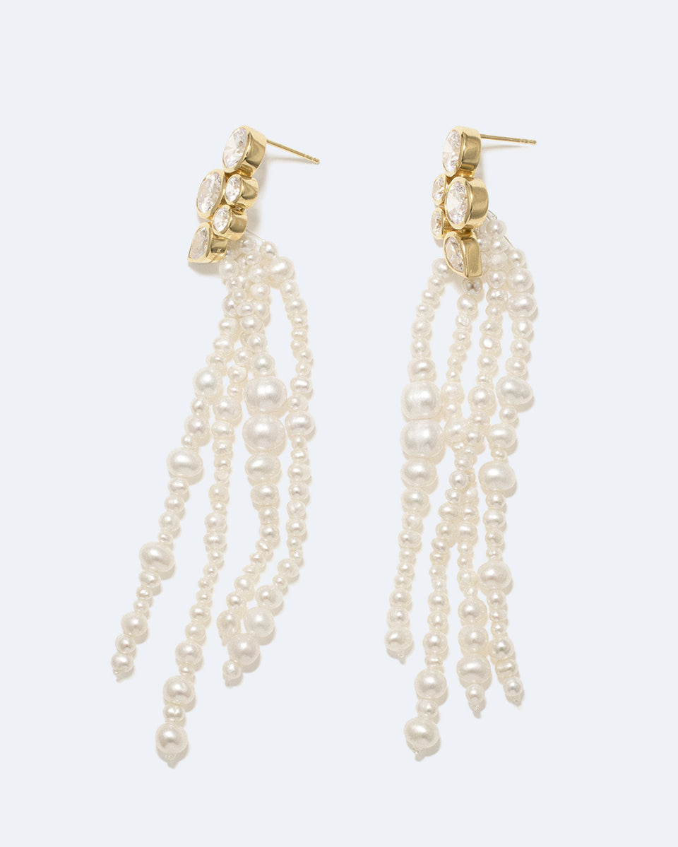 Les possibilités sont infinies – Boucles d'oreilles en Vermeil d'Or Recyclé, Perles et Zirconia