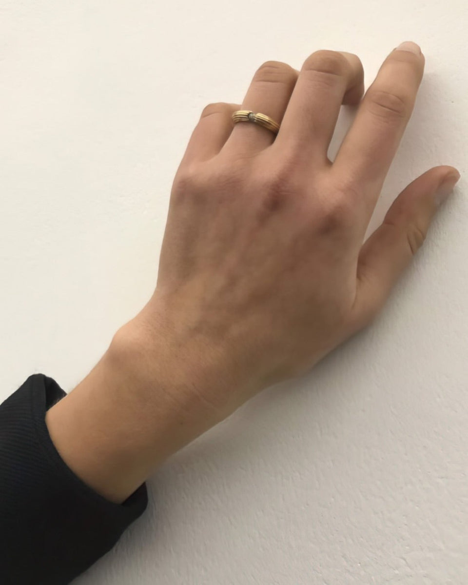 Pillar - 18 Carat Yellow Gold Diamond Band Ring