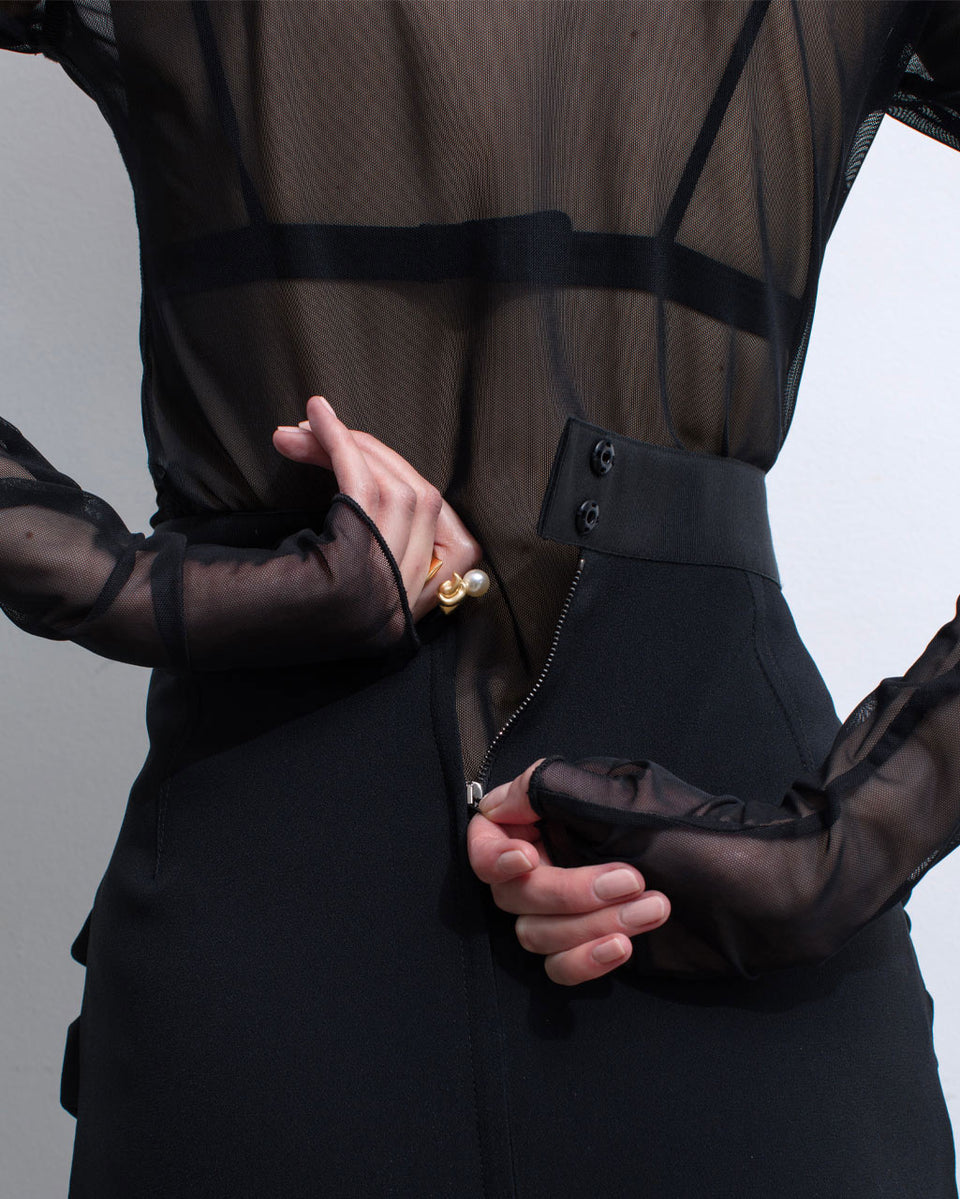 Crumple - Bague en perle et vermeil