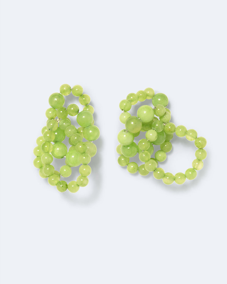 Iceberg - Green Calcite and Recycled Silver Earrings