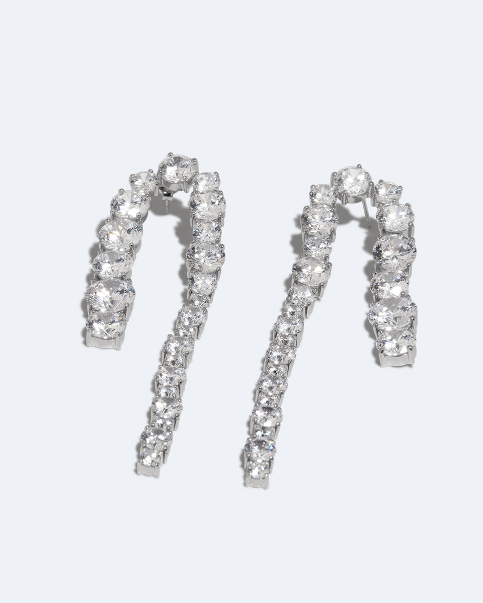 Sleuth - Zirconia and Recycled Silver Earrings