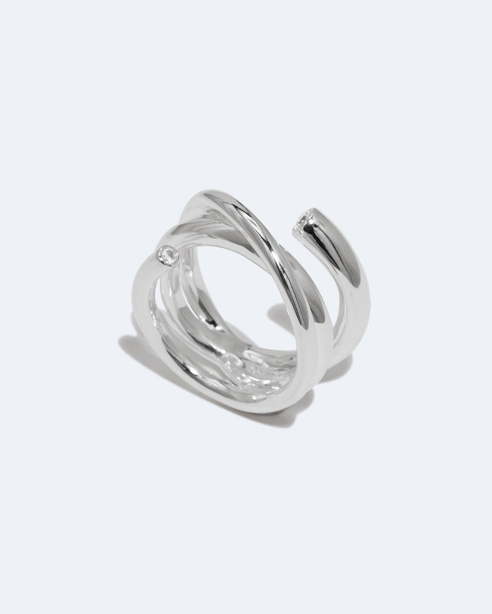 Bague Coil - Zircon et Argent recyclé