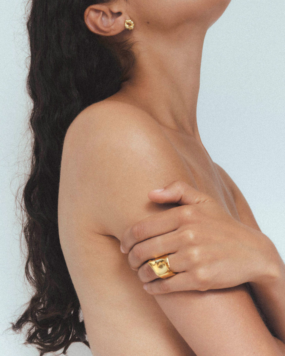 Les choses trouvent leur place quand elles tombent en morceaux - Boucles d'oreilles en Vermeil d'Or Recyclé