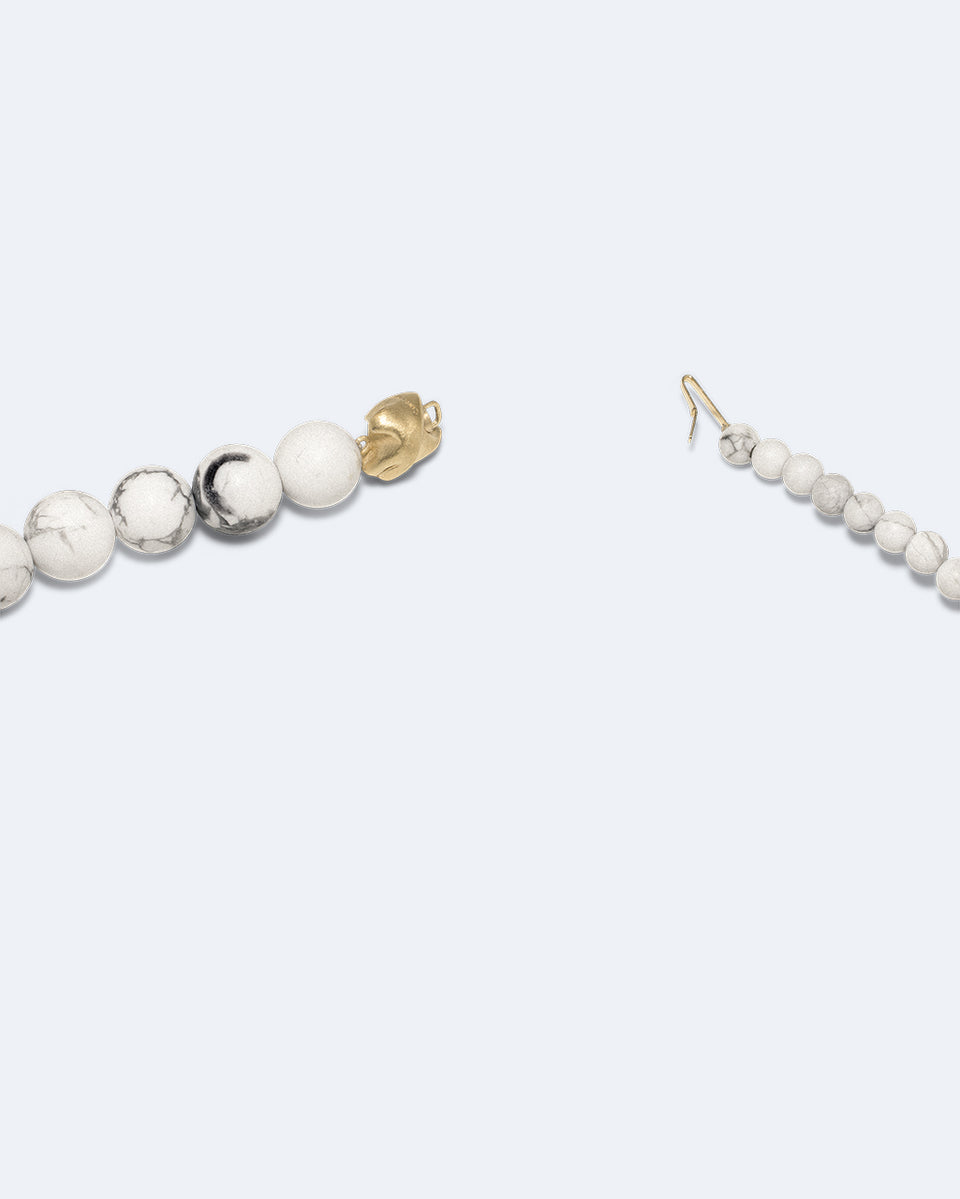 Tidelands - Collier en Howlite Blanche et Vermeil Recyclé
