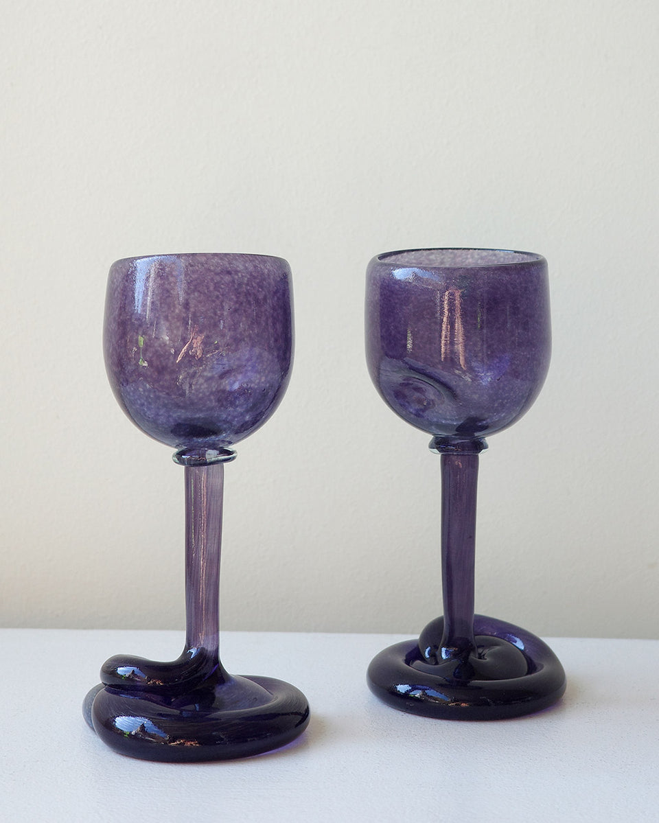 Thaw - Set of 2 Recycled Wine Glass in Purple