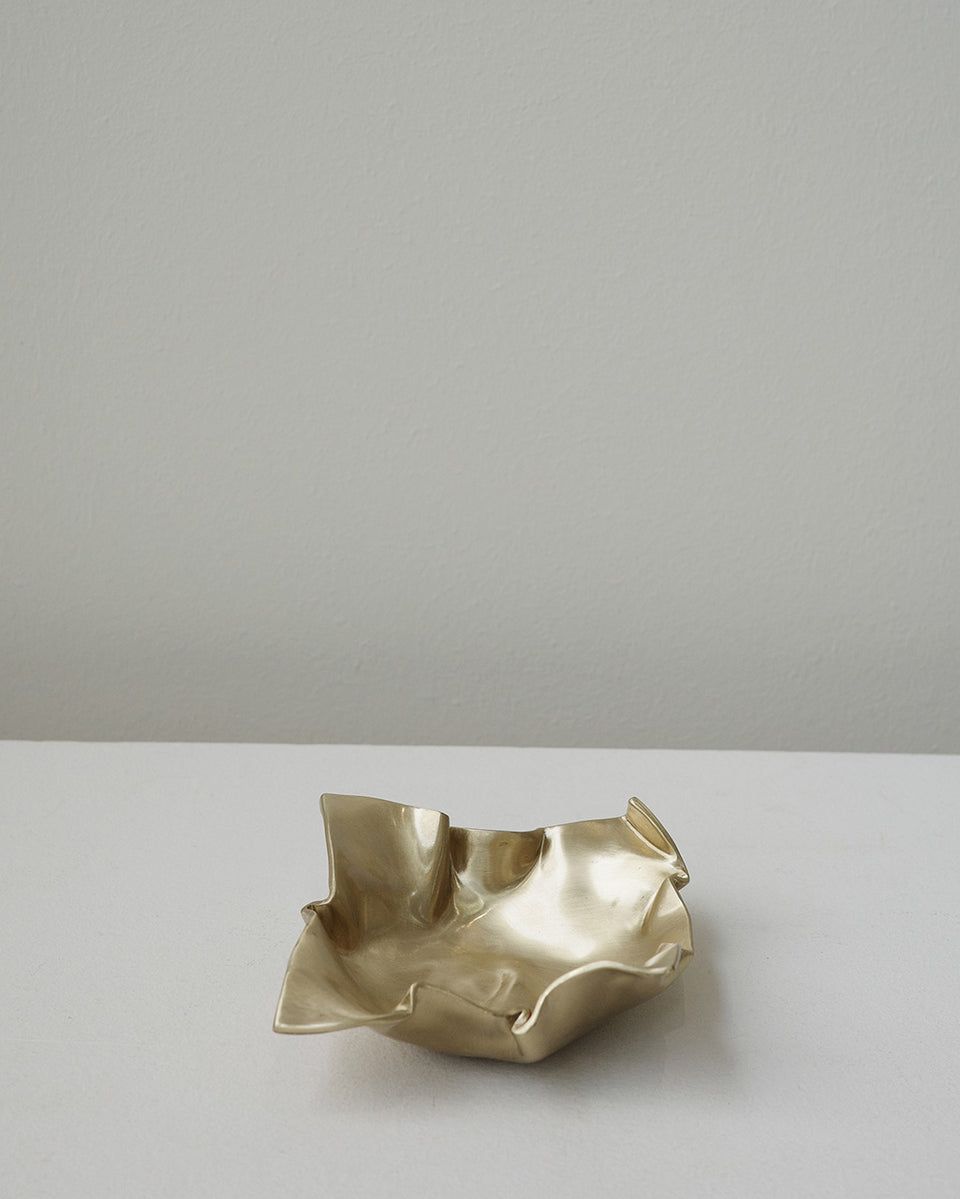 Crumpled - Dish in Brushed Brass