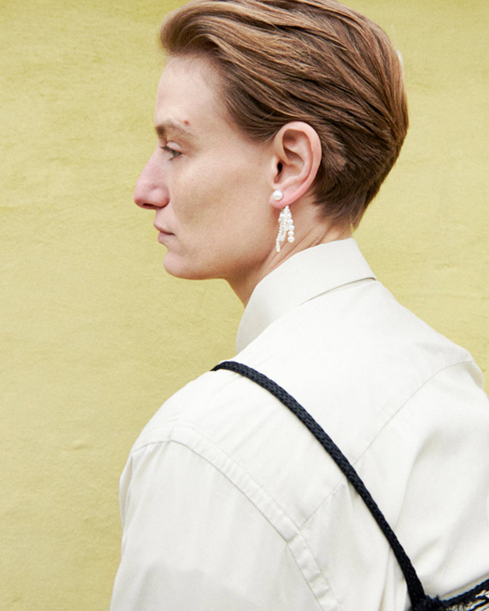 P223 - Boucles d'oreilles perle et vermeil en or recyclé