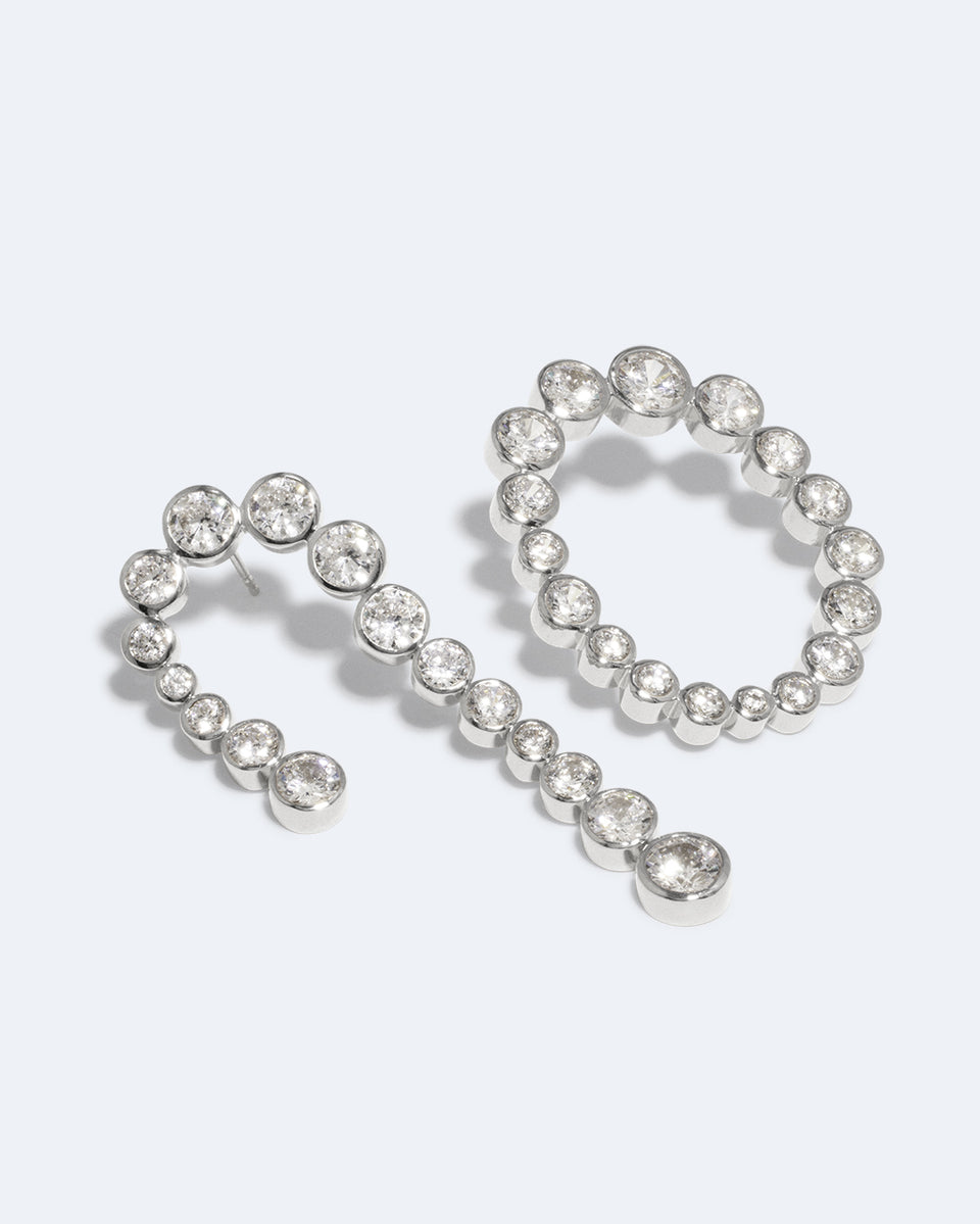 Glade - Boucles d'oreilles en Zircone et Argent Recyclé