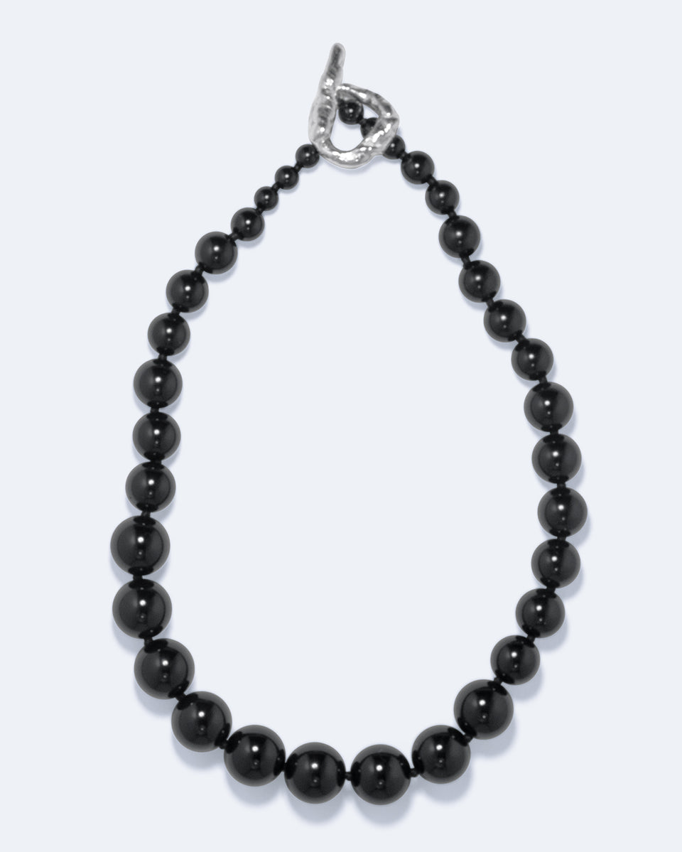 Knee‐Deep In A Bog in North Yorkshire - Black Onyx and Recycled Silver Necklace