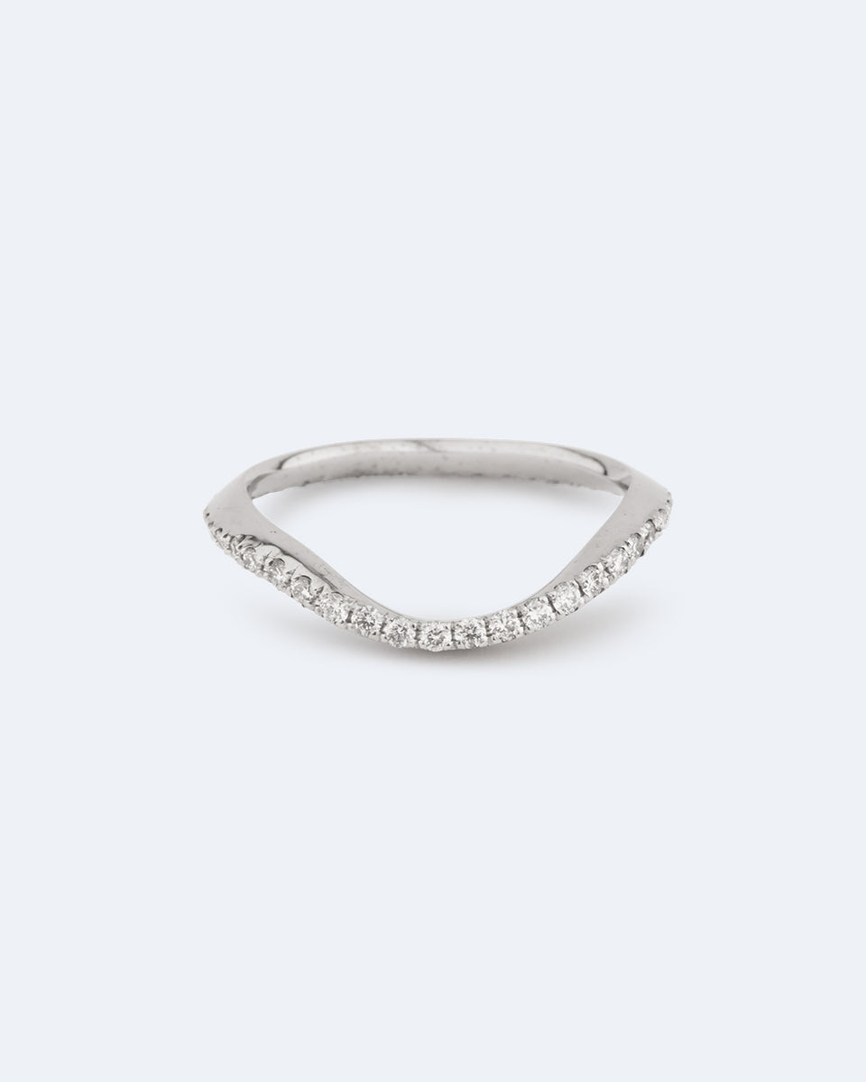 Vagues Sauvages - Bague en Or Blanc 18 Carats et Diamants