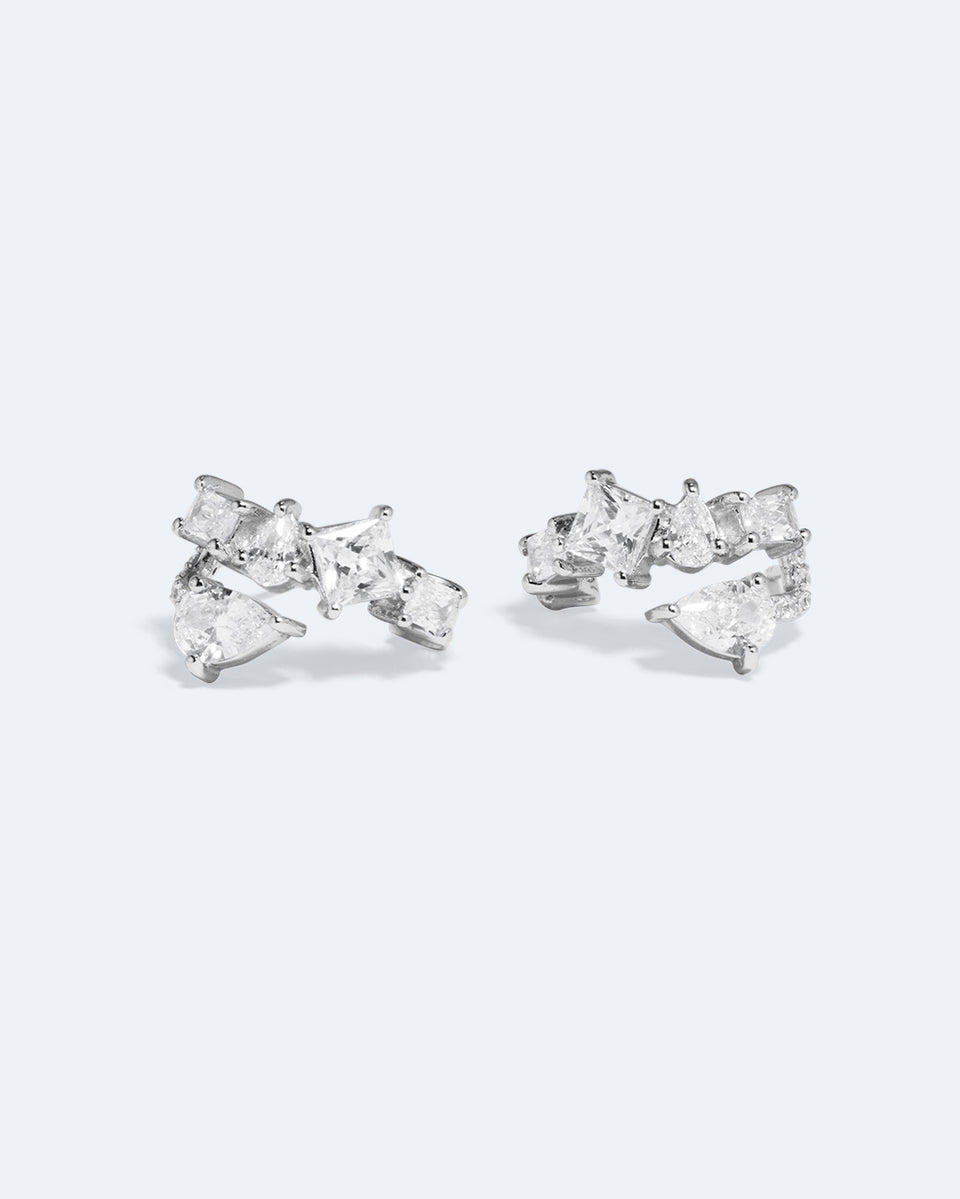 Z87 - Boucles d'oreilles en zircon et argent recyclé