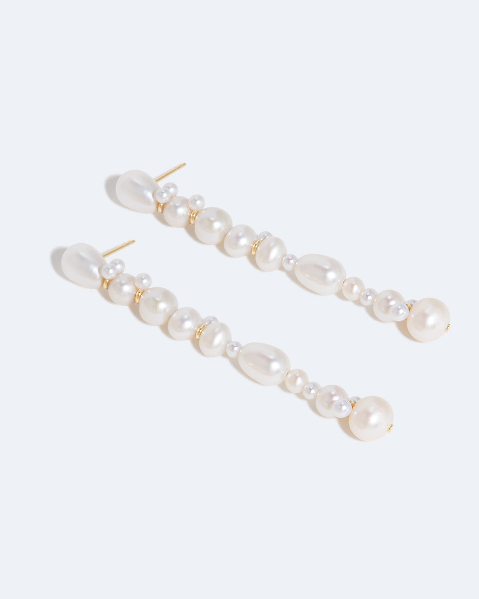 Glitch - Pearl and Recycled Gold Vermeil Earrings