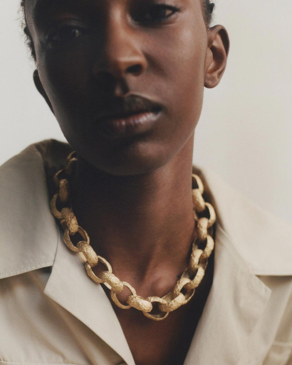 The Cave You Fear to Enter Holds The Treasure That You Seek - Gold Plated Necklace