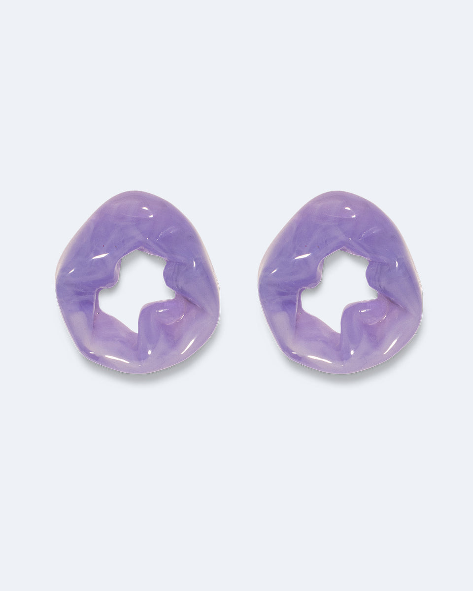 Scrunch - Lilac Bio Resin and Recycled Gold Vermeil Earrings