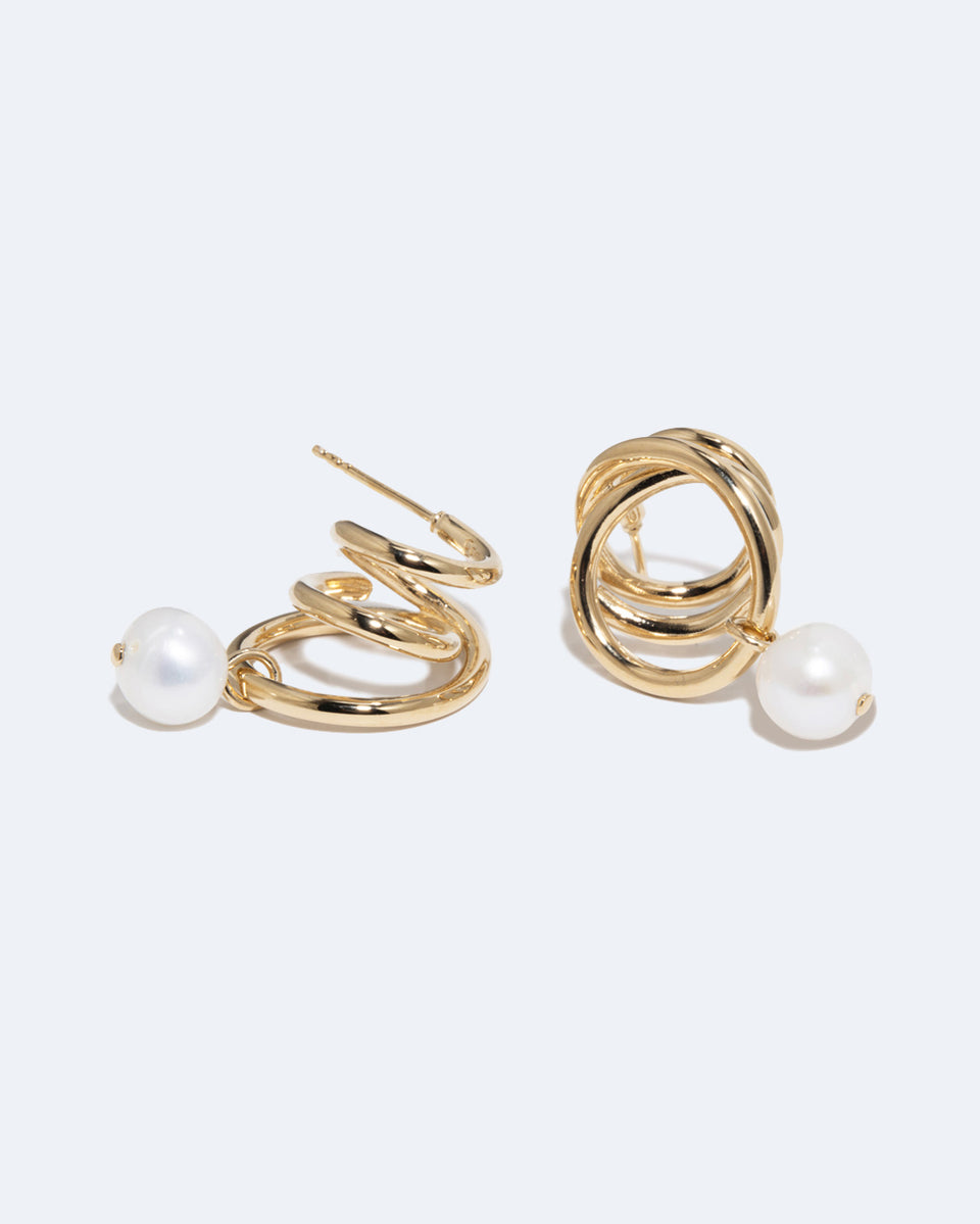 Flow - Pearl and Gold Vermeil Earrings