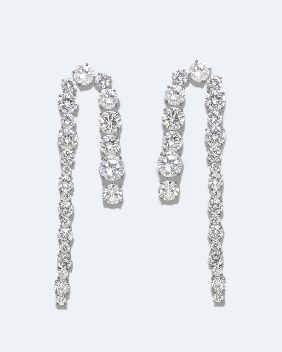 Sleuth - Zirconia and Recycled Silver Earrings