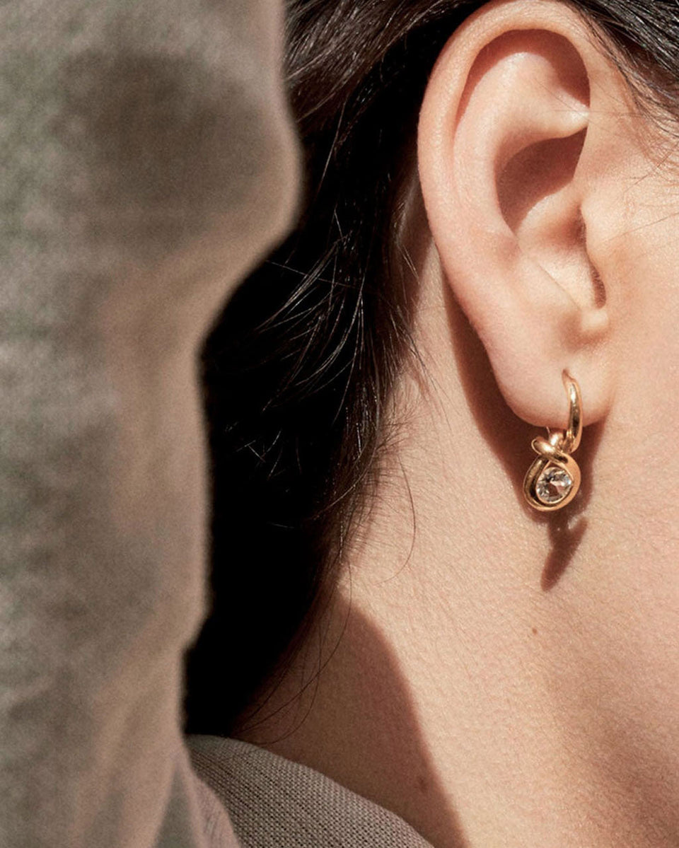 Le Gardien des Abeilles - Boucles d'oreilles topaze blanche et vermeil en or recyclé