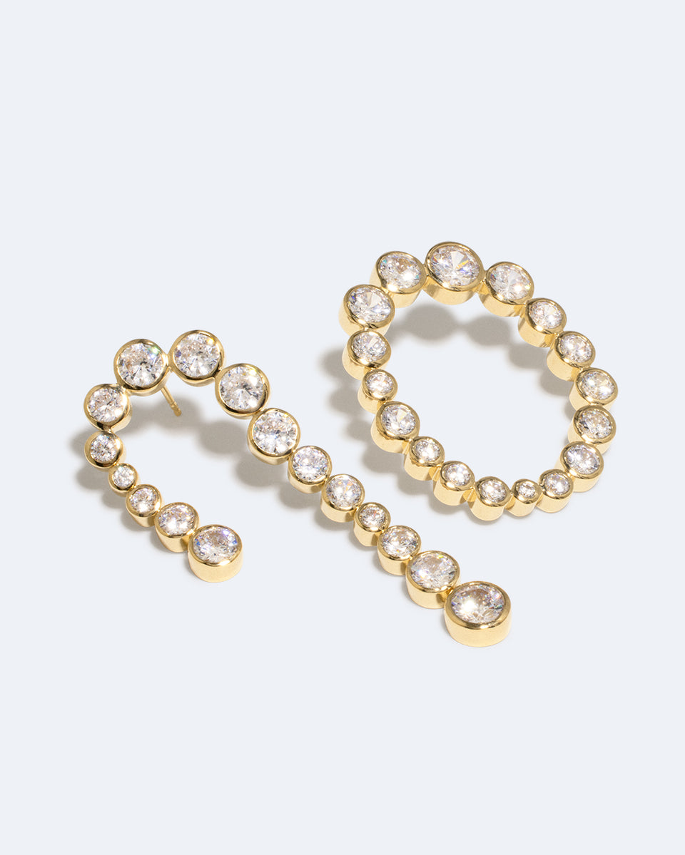Glade - Zirconia and Recycled Gold Vermeil Earrings