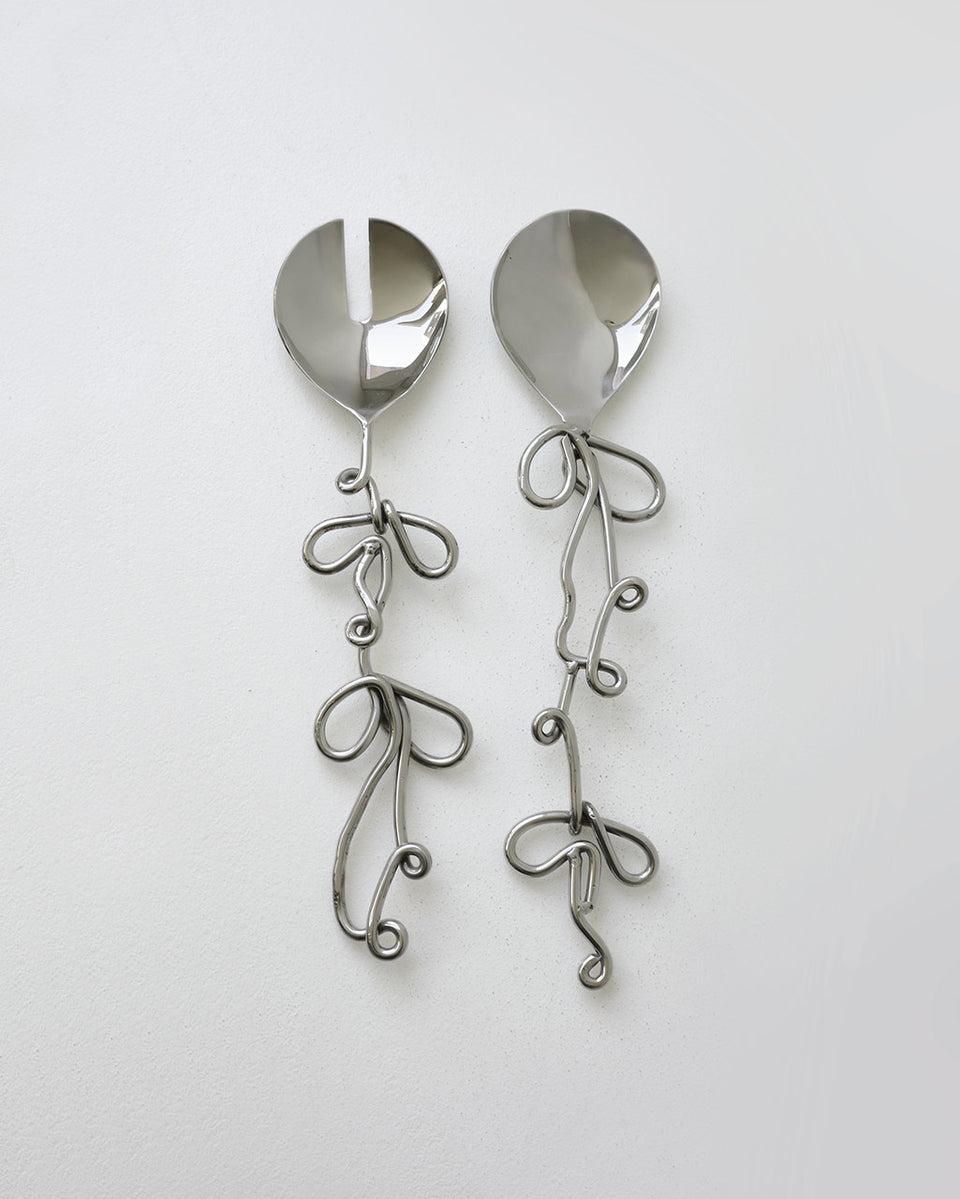 A Very Serious Salad - Set of 2 Salad Servers in Silver