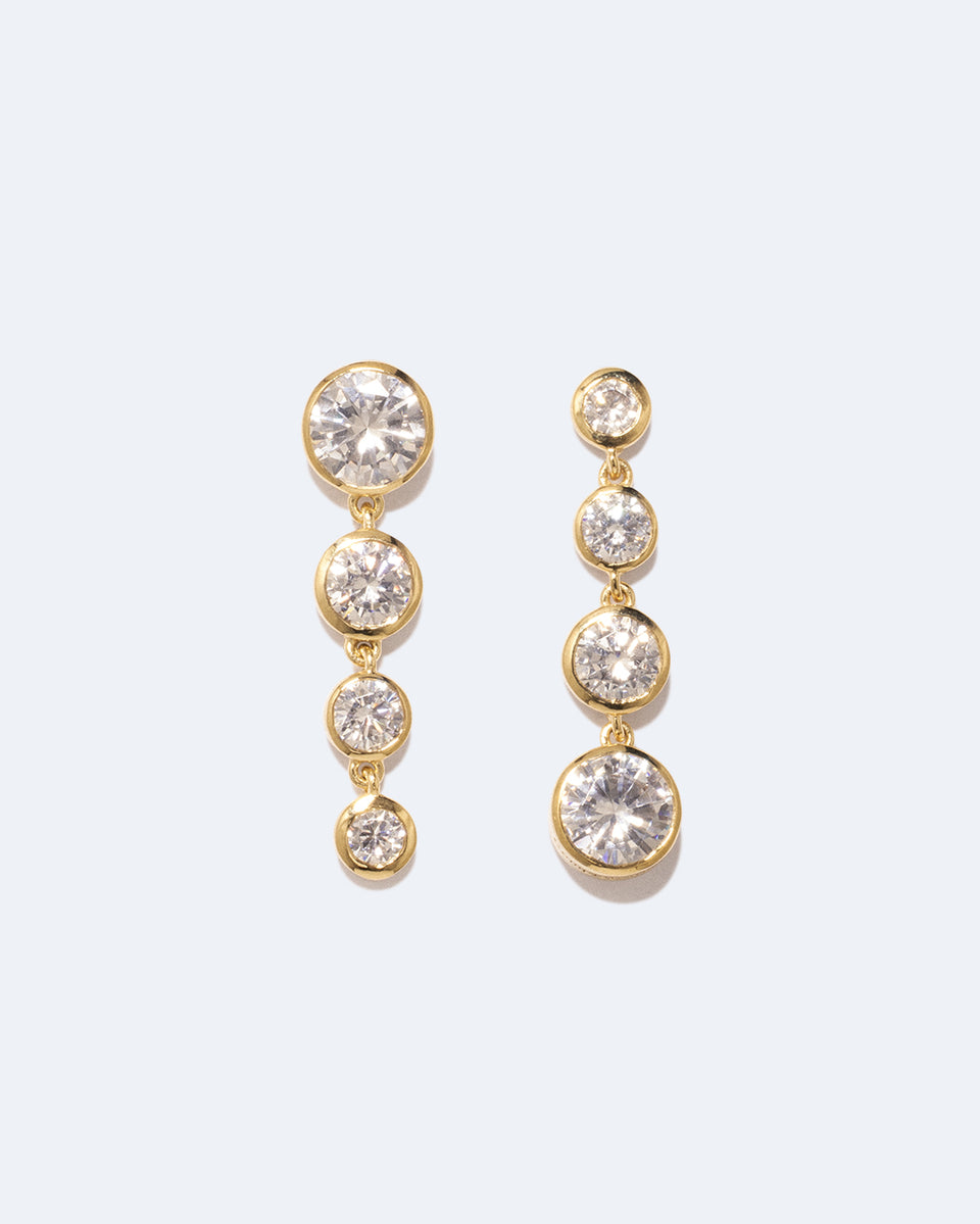 Light of the Past II - Cubic Zirconia and Gold Vermeil Earrings