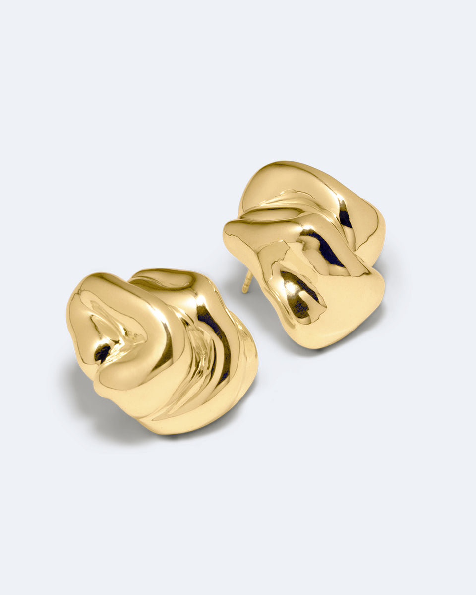 Knoll - Boucles d'oreilles en vermeil d'or recyclé