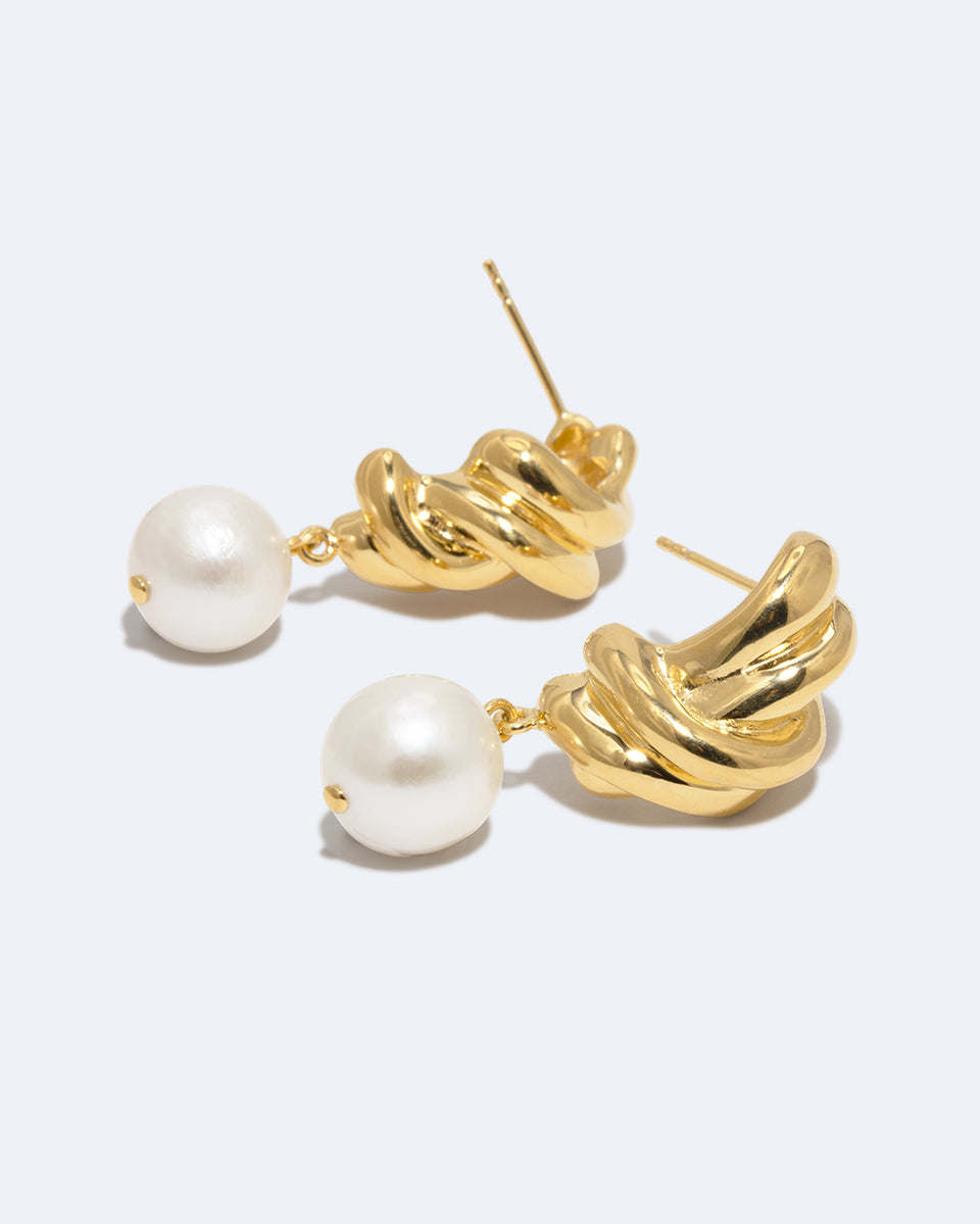 R2199 - Boucles d'oreilles perles et vermeil en or recyclé