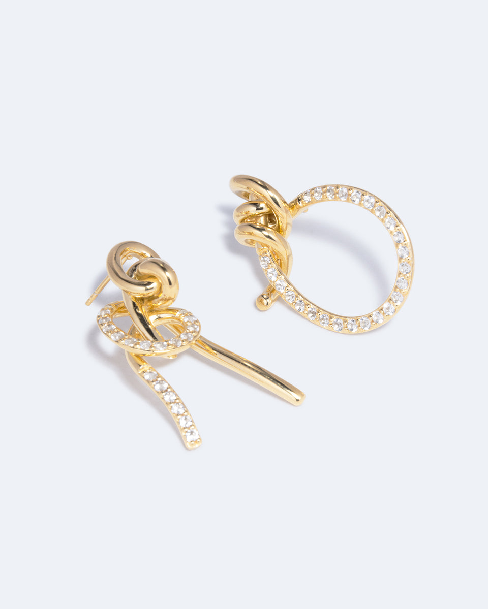 Boucles d'oreilles « Notsobig » Thread II – Topaze blanche et vermeil en or recyclé