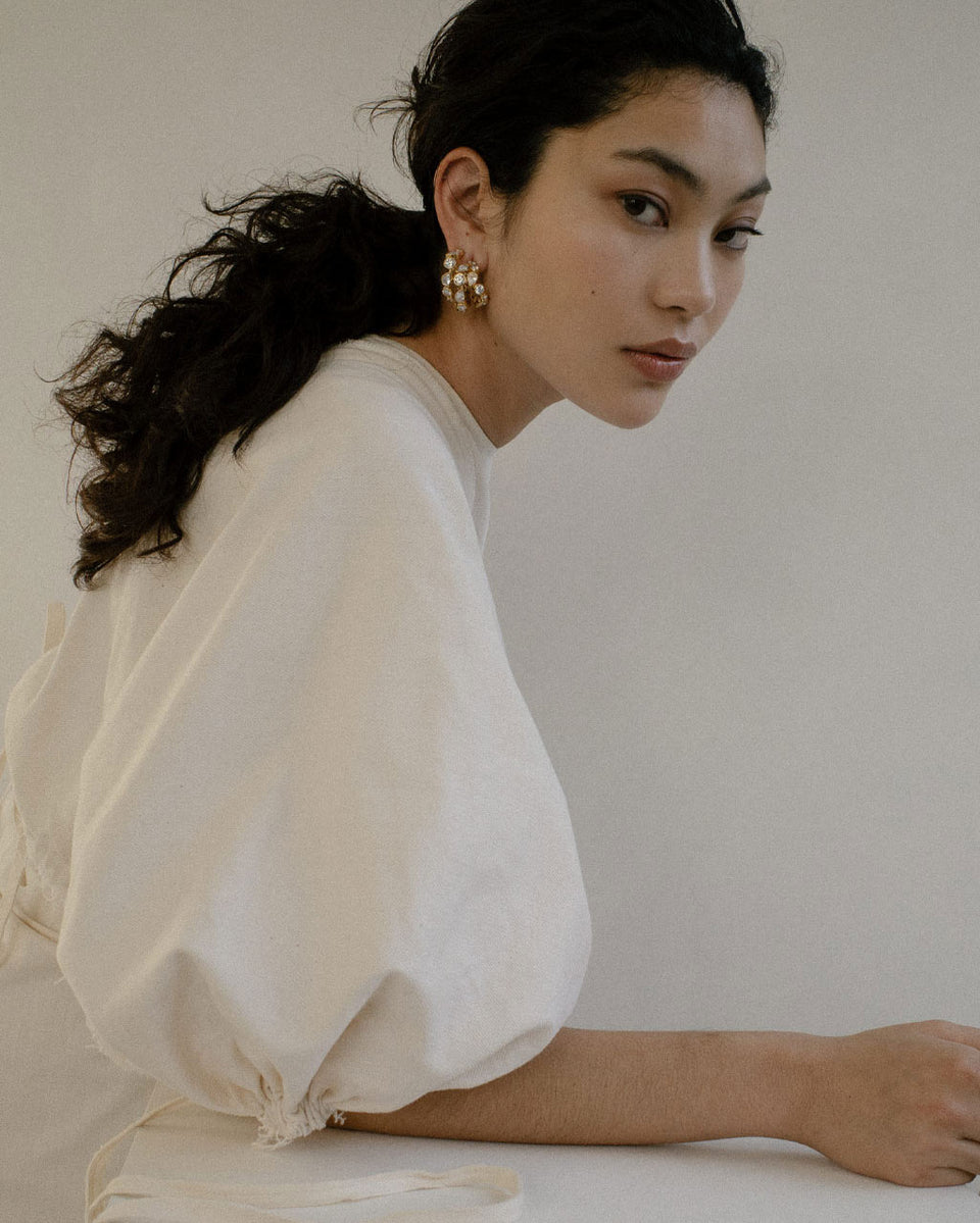 A Few Good Anti‐Heroes - Cubic Zirconia and Gold Vermeil Earrings