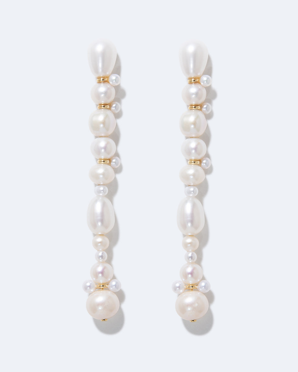 Glitch - Pearl and Recycled Gold Vermeil Earrings