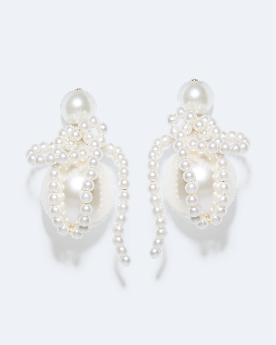 Time is Thirsty - Boucles d'oreilles plaquées or et perles
