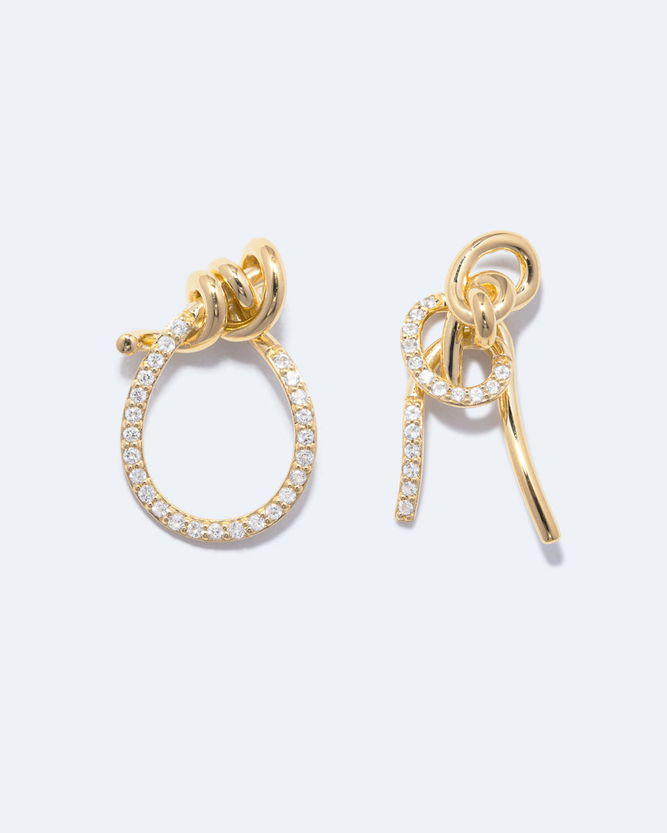 Boucles d'oreilles « Notsobig » Thread II – Topaze blanche et vermeil en or recyclé
