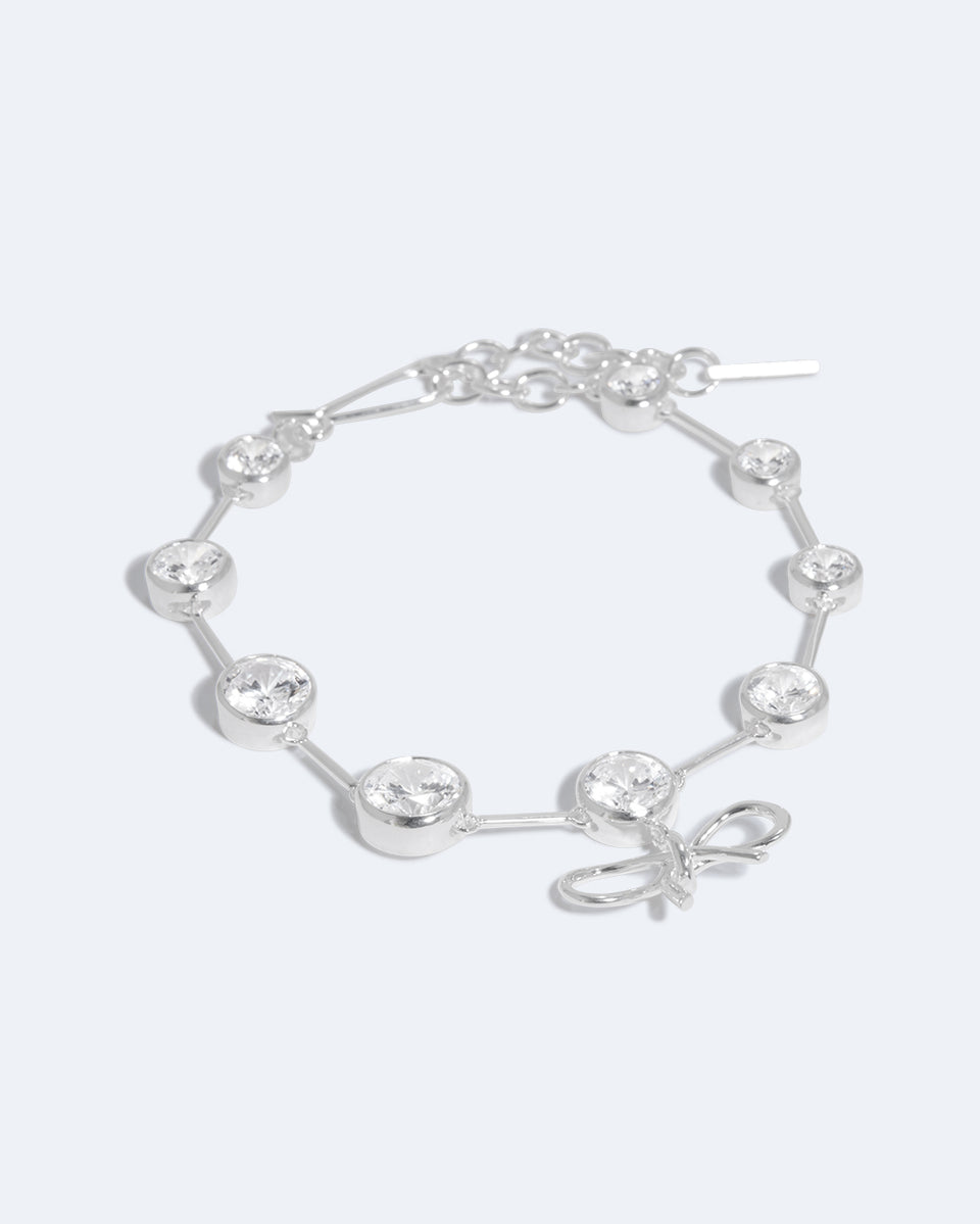 A World Locked by Politics and Money - Zirconia and Recycled Silver Bracelet