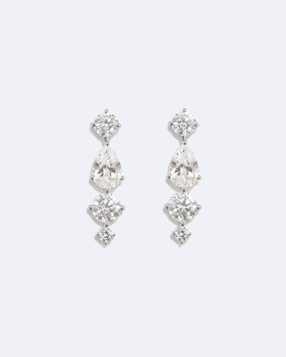 The Delusional "Time Vacuum" - Zirconia and Recycled Silver Earrings