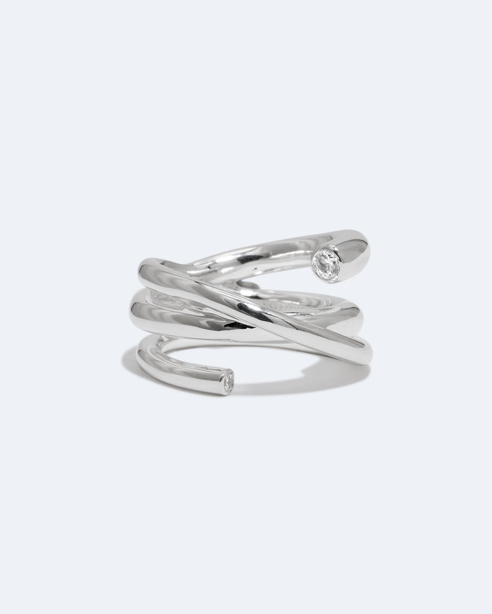 Bague Coil - Zircon et Argent recyclé
