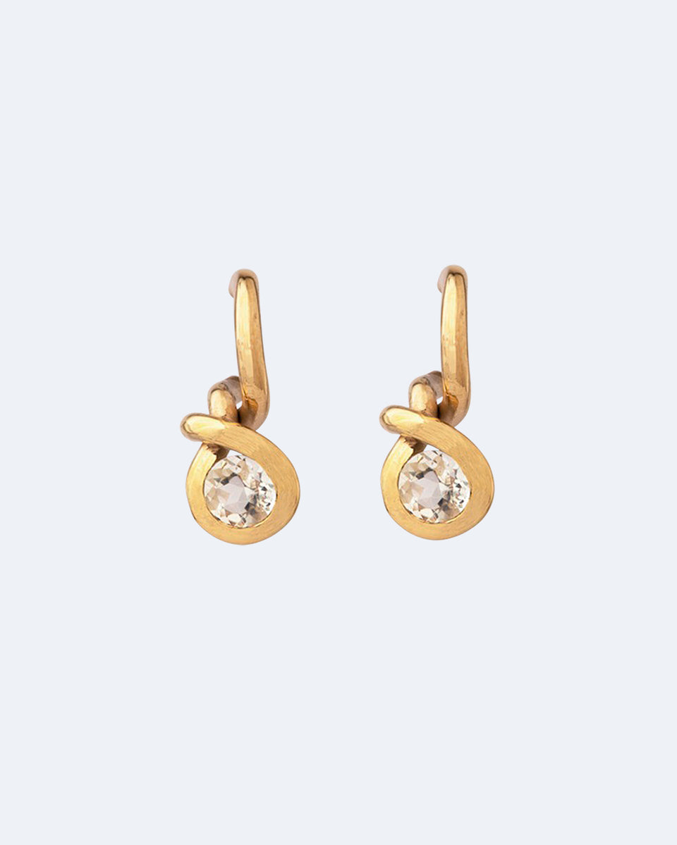 Le Gardien des Abeilles - Boucles d'oreilles topaze blanche et vermeil en or recyclé